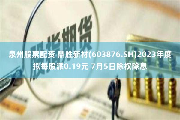 泉州股票配资 鼎胜新材(603876.SH)2023年度拟每股派0.19元 7月5日除权除息